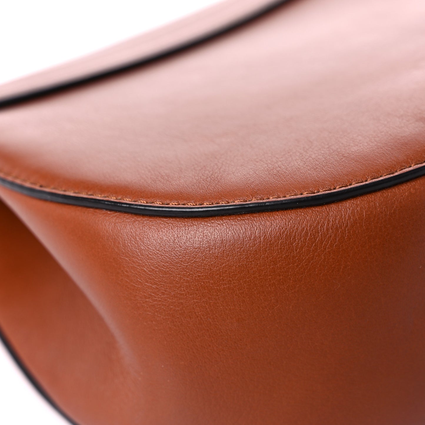 Suede Smooth Calfskin Drew Shoulder Bag Classic Tobacco