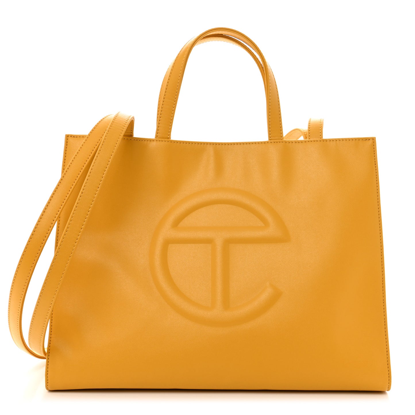 Vegan Leather Medium Shopping Bag Yellow