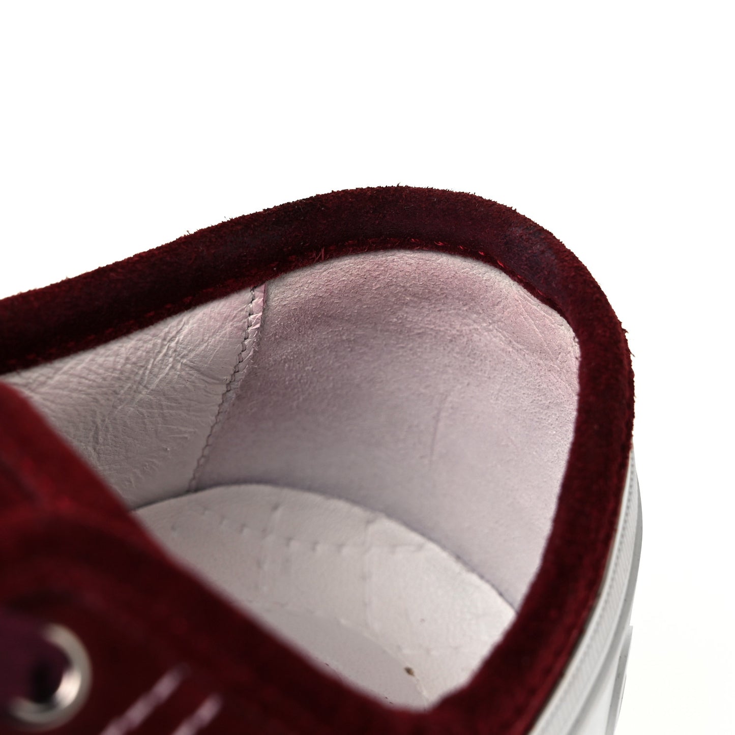 Suede Lace Up Cap Toe Sneakers 39.5 Burgundy