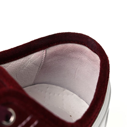 Chanel Suede Lace Up Cap Toe Sneakers 39.5 Burgundy 10 of 10