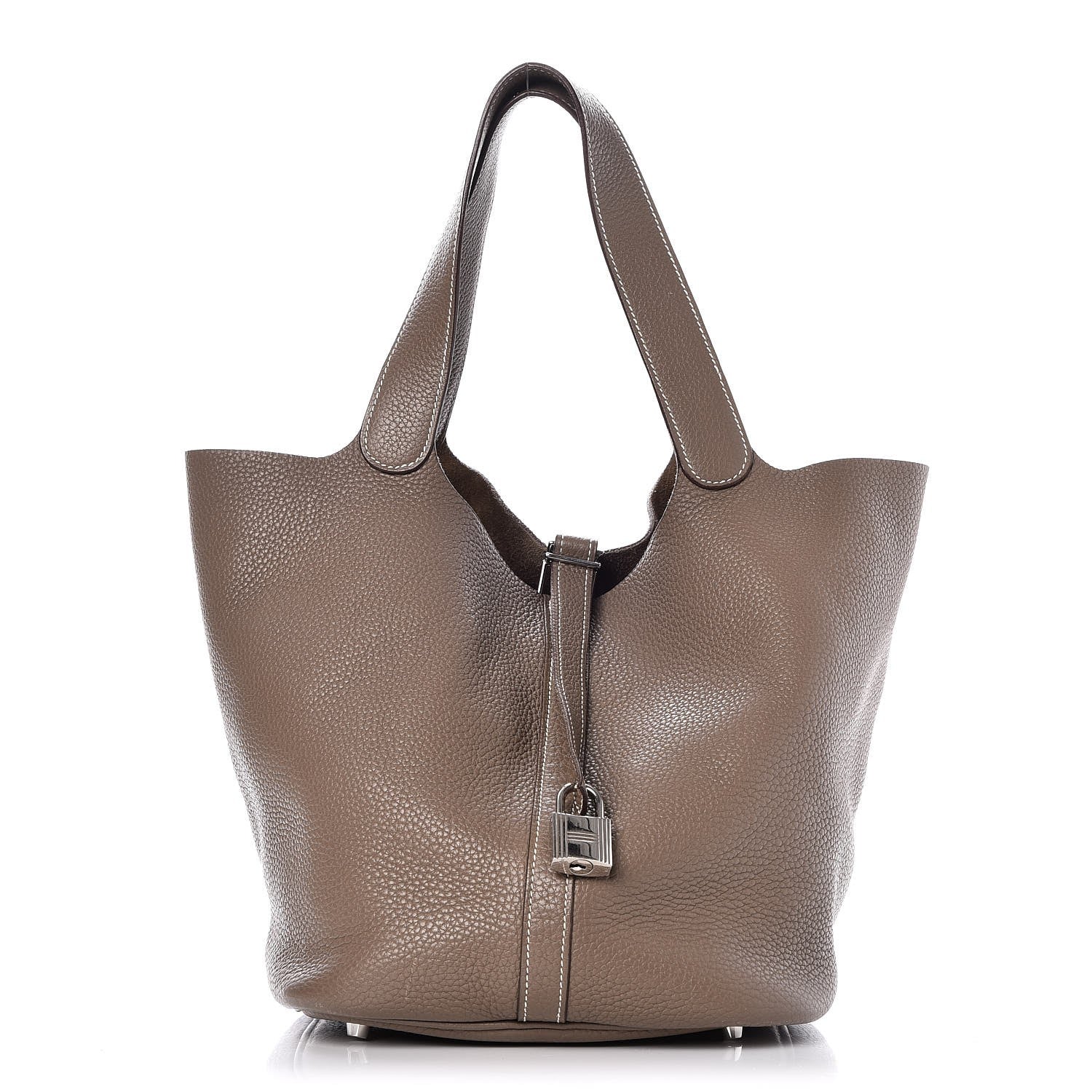 Hermes Taurillon Clemence Picotin 26 GM Etoupe 1 of 9