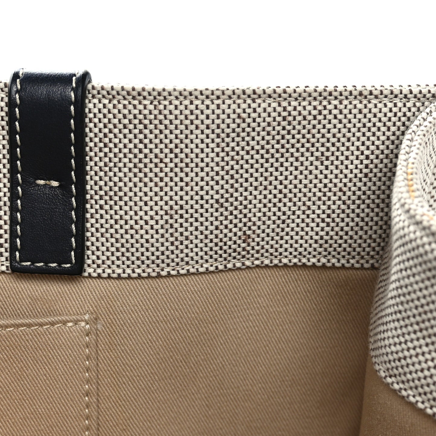 Cotton Calfskin Large Woody Ribbon Tote White Black