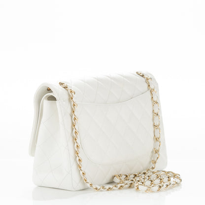 Chanel Caviar Quilted Jumbo Double Flap White 3 of 8
