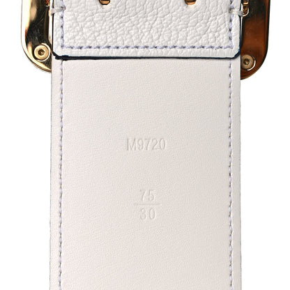 Louis Vuitton Taurillon Sun Tulle Charade Belt 75 30 White 3 of 4