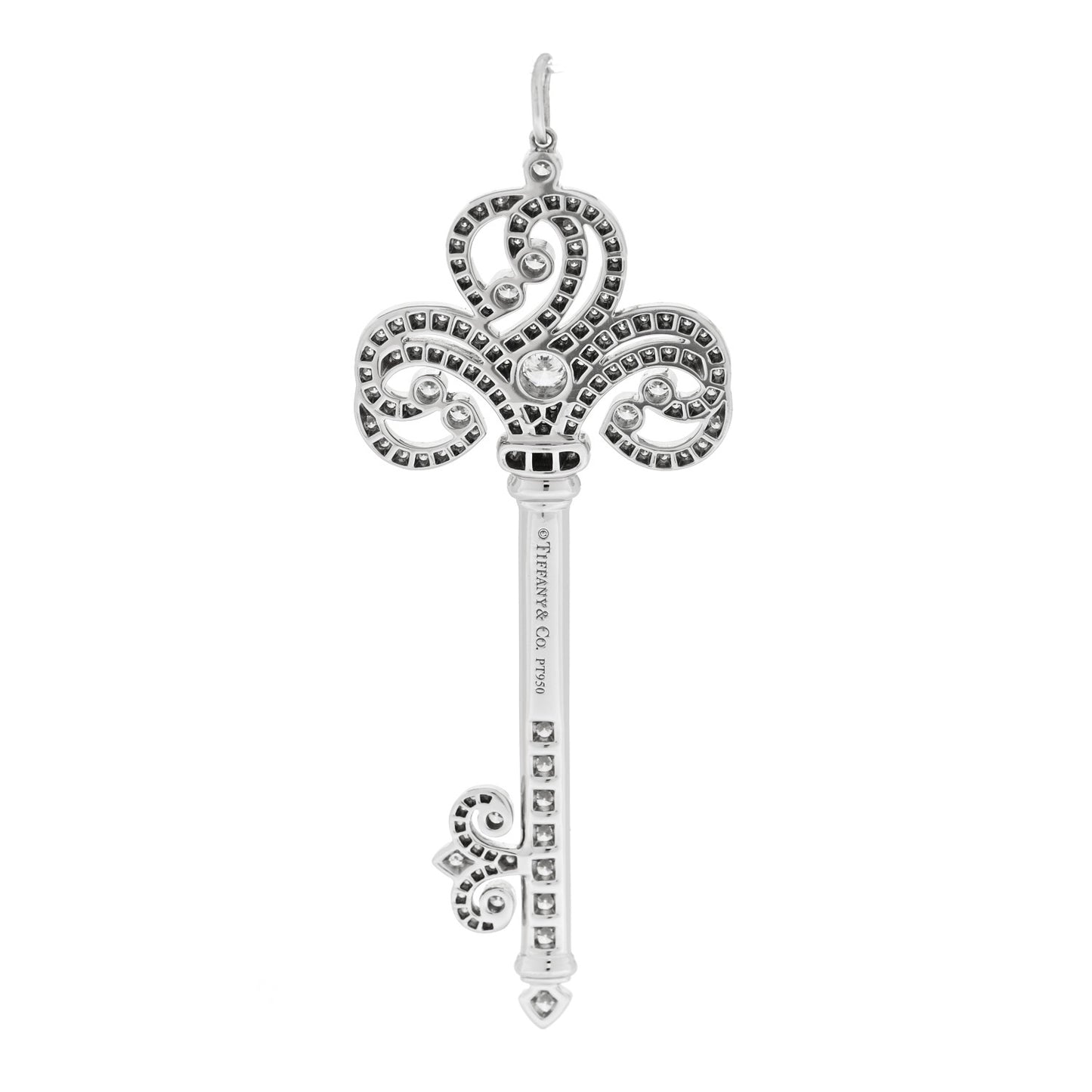 Platinum Diamond Enchant Heart Key Pendant