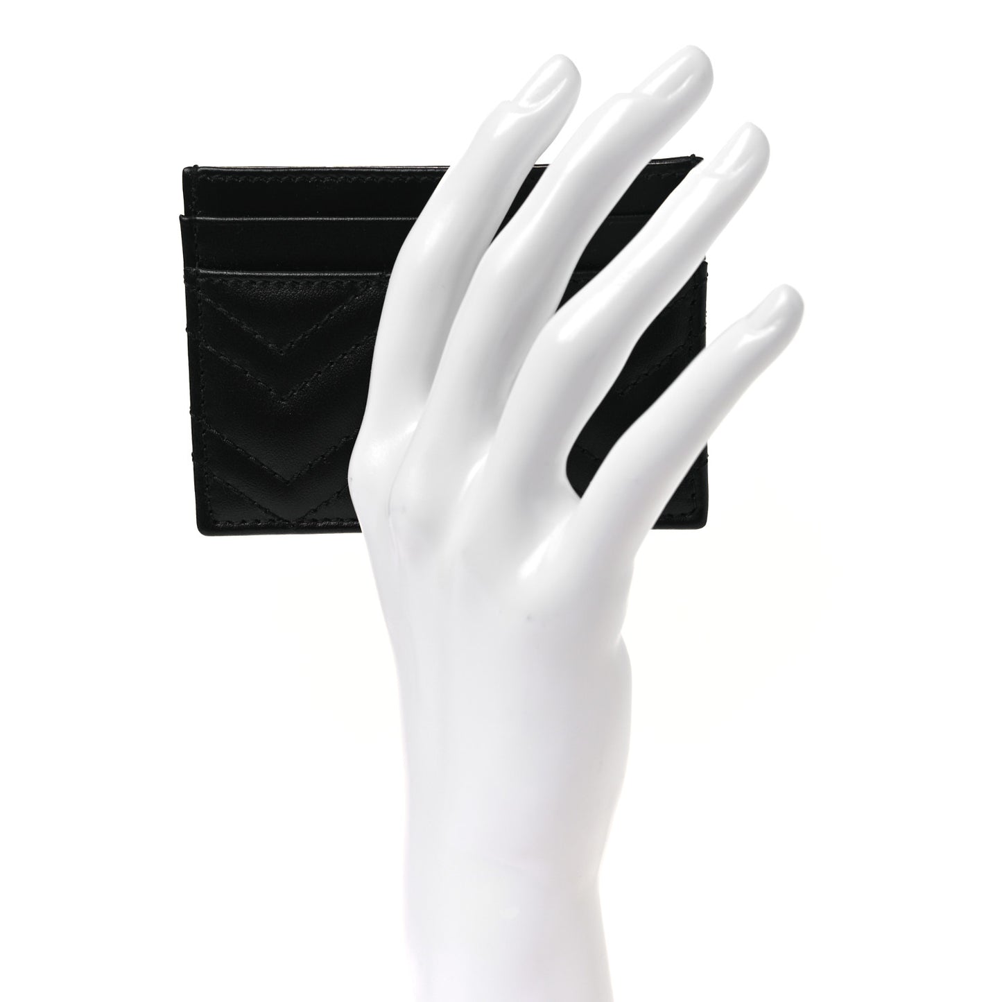 Calfskin Matelasse GG Marmont Card Holder Black