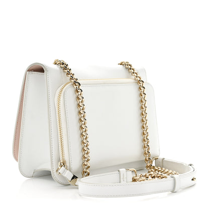 Salvatore Ferragamo Smooth Calfskin Vara Bow Chain Flap Crossbody White 3 of 17