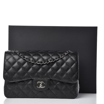 Chanel Caviar Quilted Jumbo Double Flap Black 12 of 12