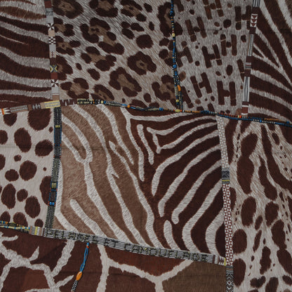 Hermes Cashmere Silk Pelages et Camouflage Fringed Scarf 90 1 of 5