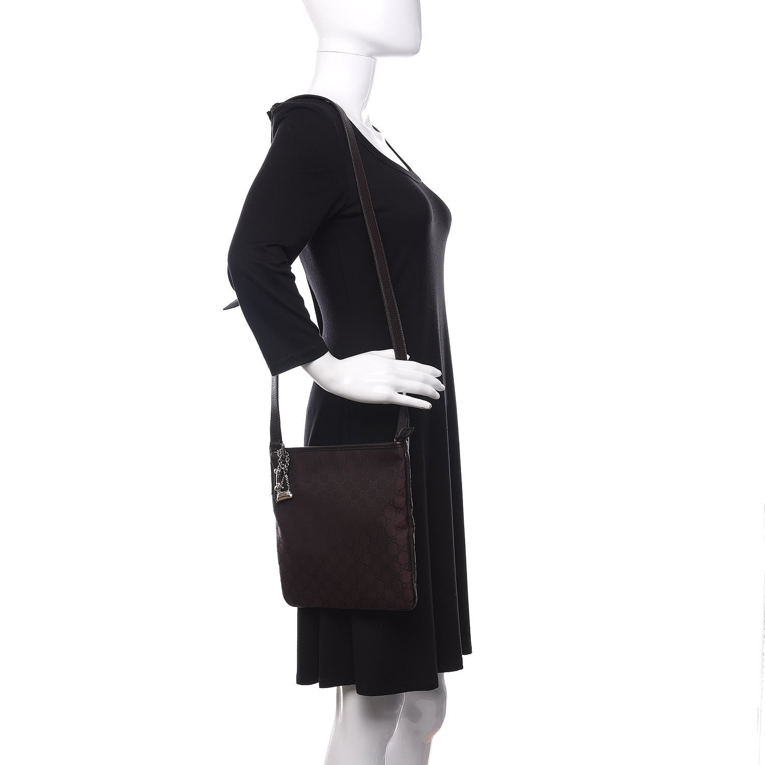 Gucci Monogram Jolicoeur Charms Messenger Bag Brown 2 of 9