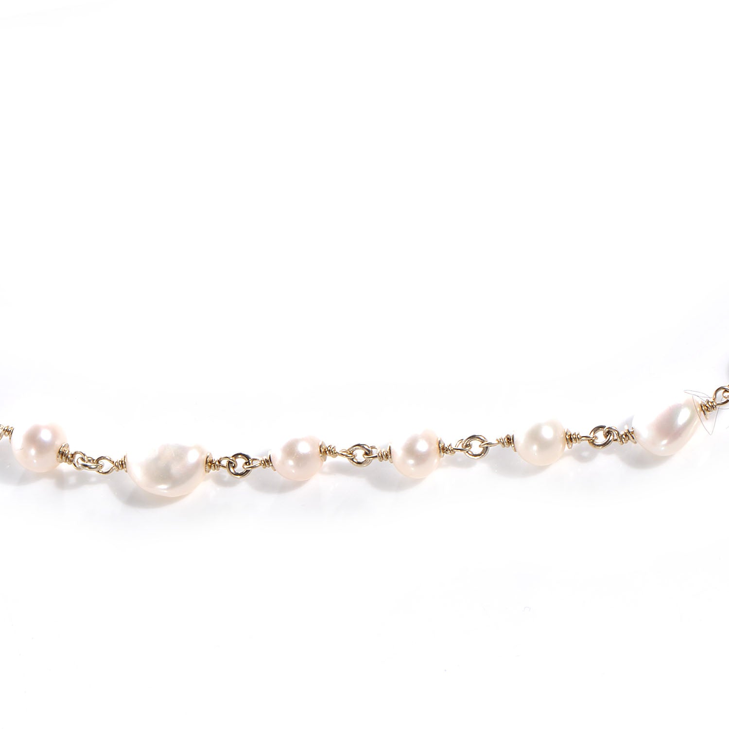 Chanel Pearl Crystal CC Ribbon Necklace Gold 3 of 5