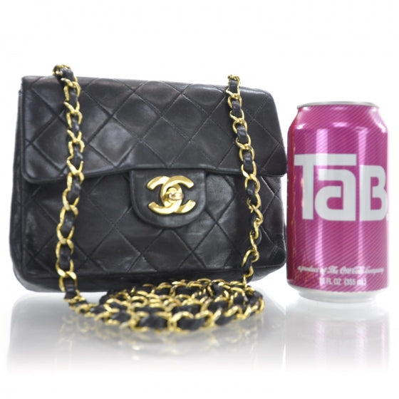 Lambskin Quilted Mini Flap Black