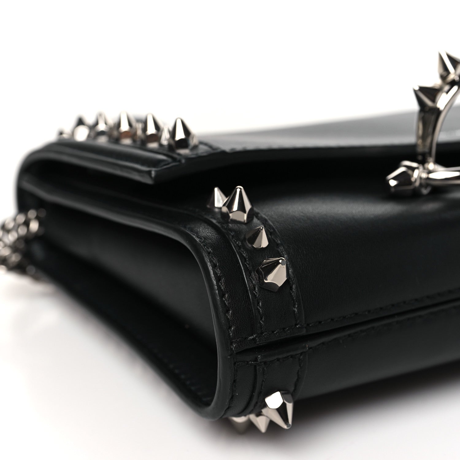 Alexander McQueen Calfskin Studded The Story Shoulder Bag Black 8 of 9