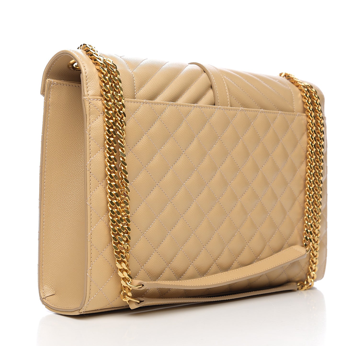 Grain De Poudre Mixed Matelasse Large Triquilt Monogram Satchel Nude Powder