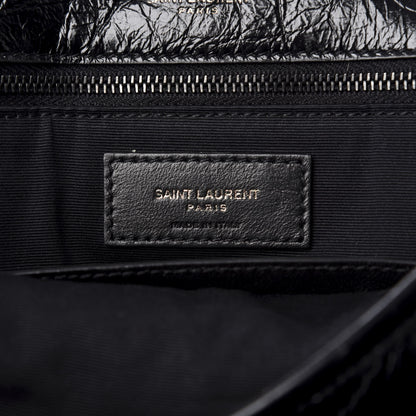 Saint Laurent Crinkled Calfskin Matelasse Monogram Large Niki Chain Satchel Black 6 of 9