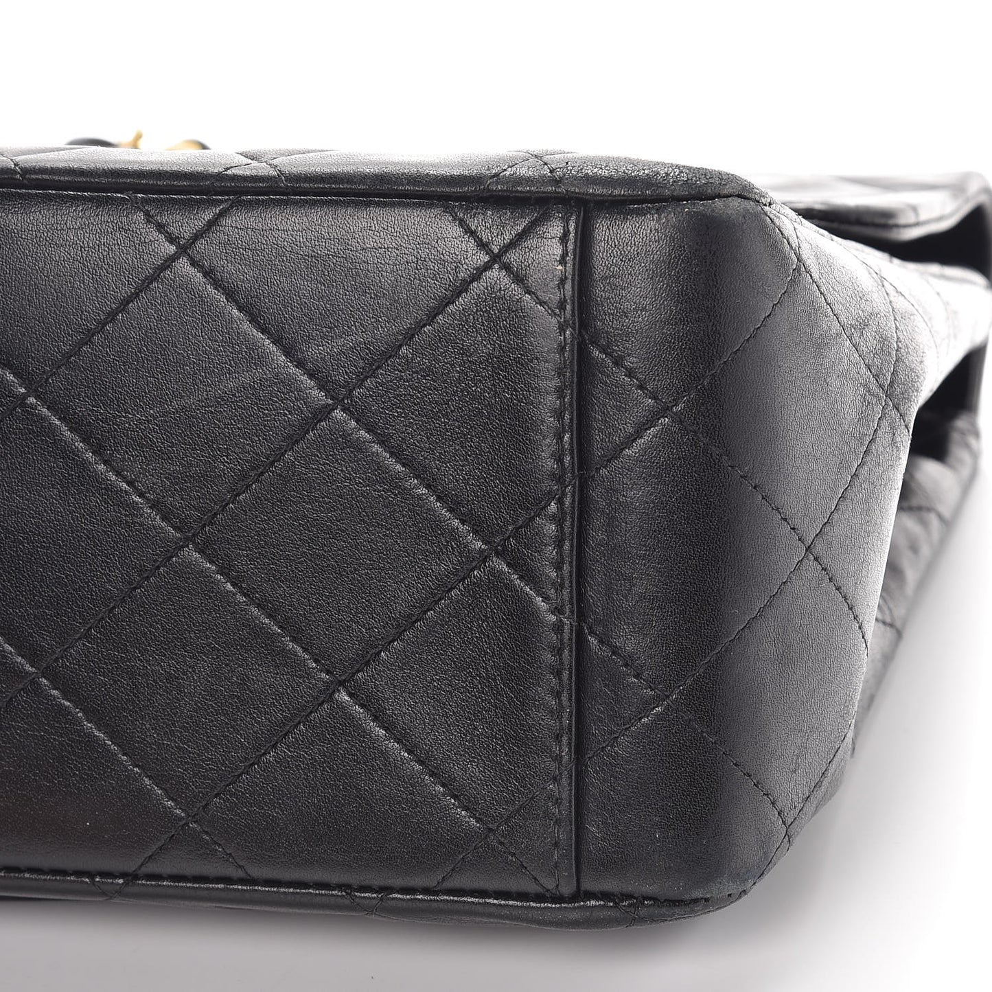 Lambskin Quilted XL Jumbo Single Flap Black