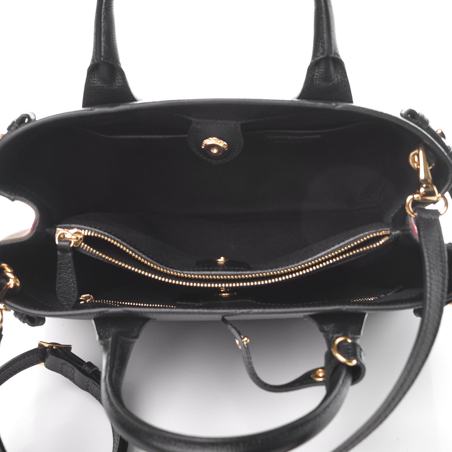 Grainy Calfskin House Check Medium Banner Tote Black