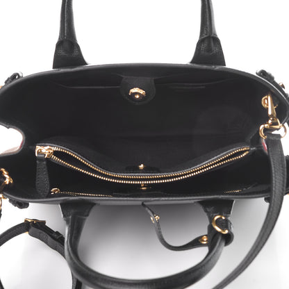 Burberry Grainy Calfskin House Check Medium Banner Tote Black 6 of 22