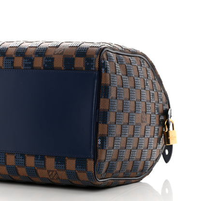 Louis Vuitton Damier Paillettes Speedy 30 Blue 10 of 11