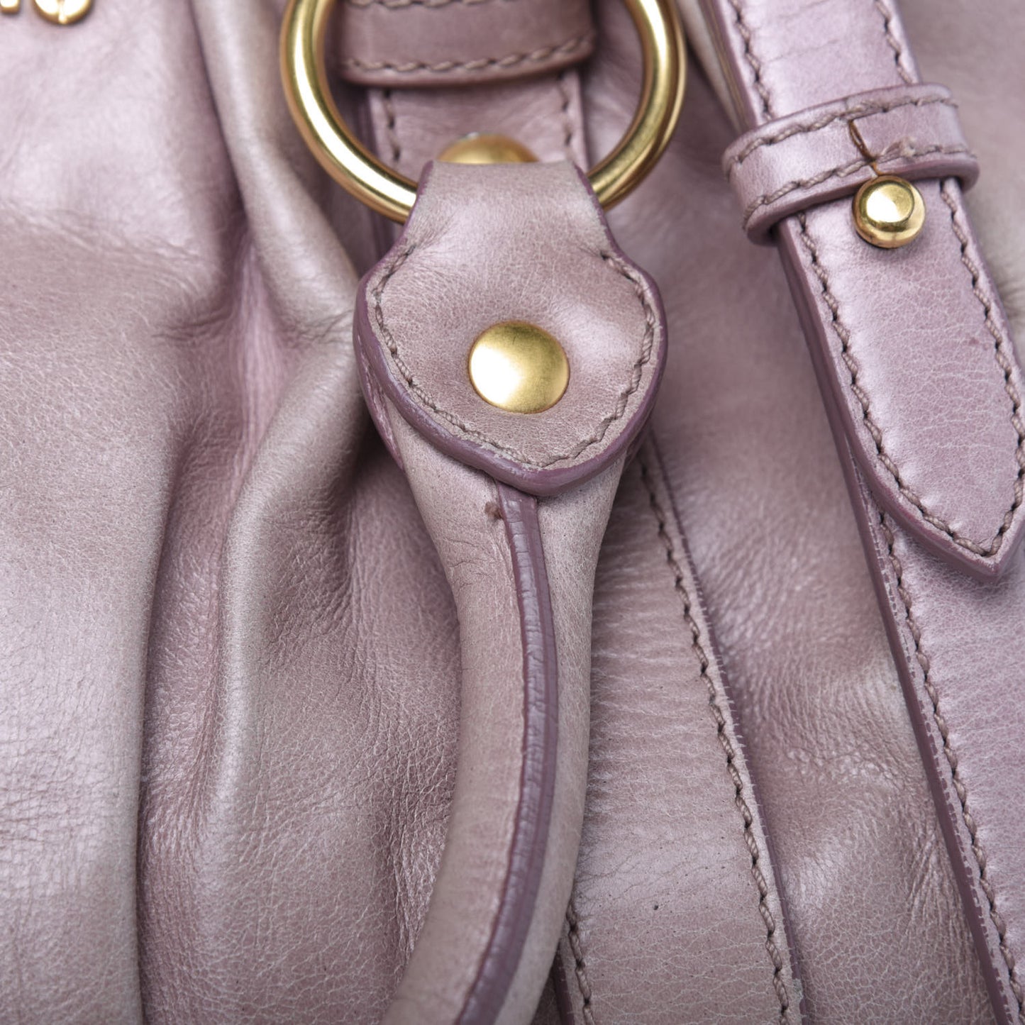 Vitello Lux Gathered Tote Mughetto