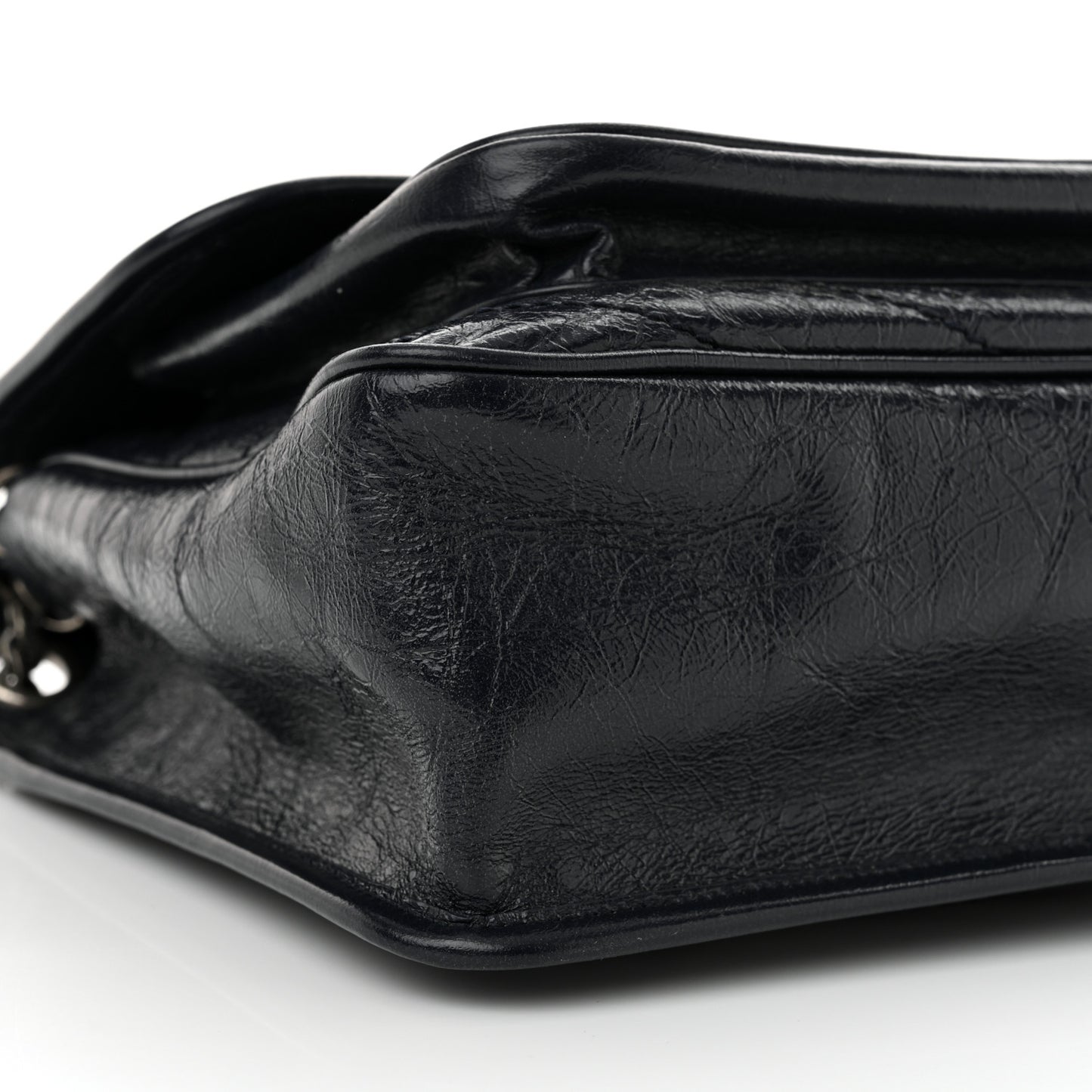 Crinkled Calfskin Matelasse Monogram Medium Niki Chain Satchel Deep Marine