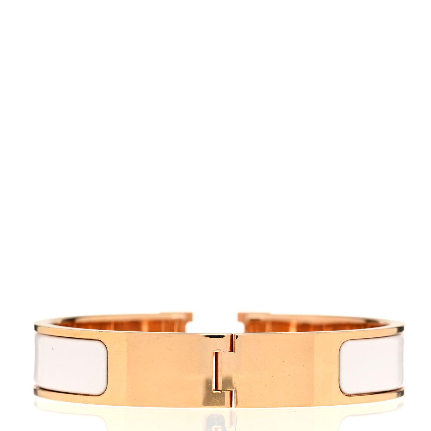 Enamel Narrow Clic Clac H Bracelet GM White