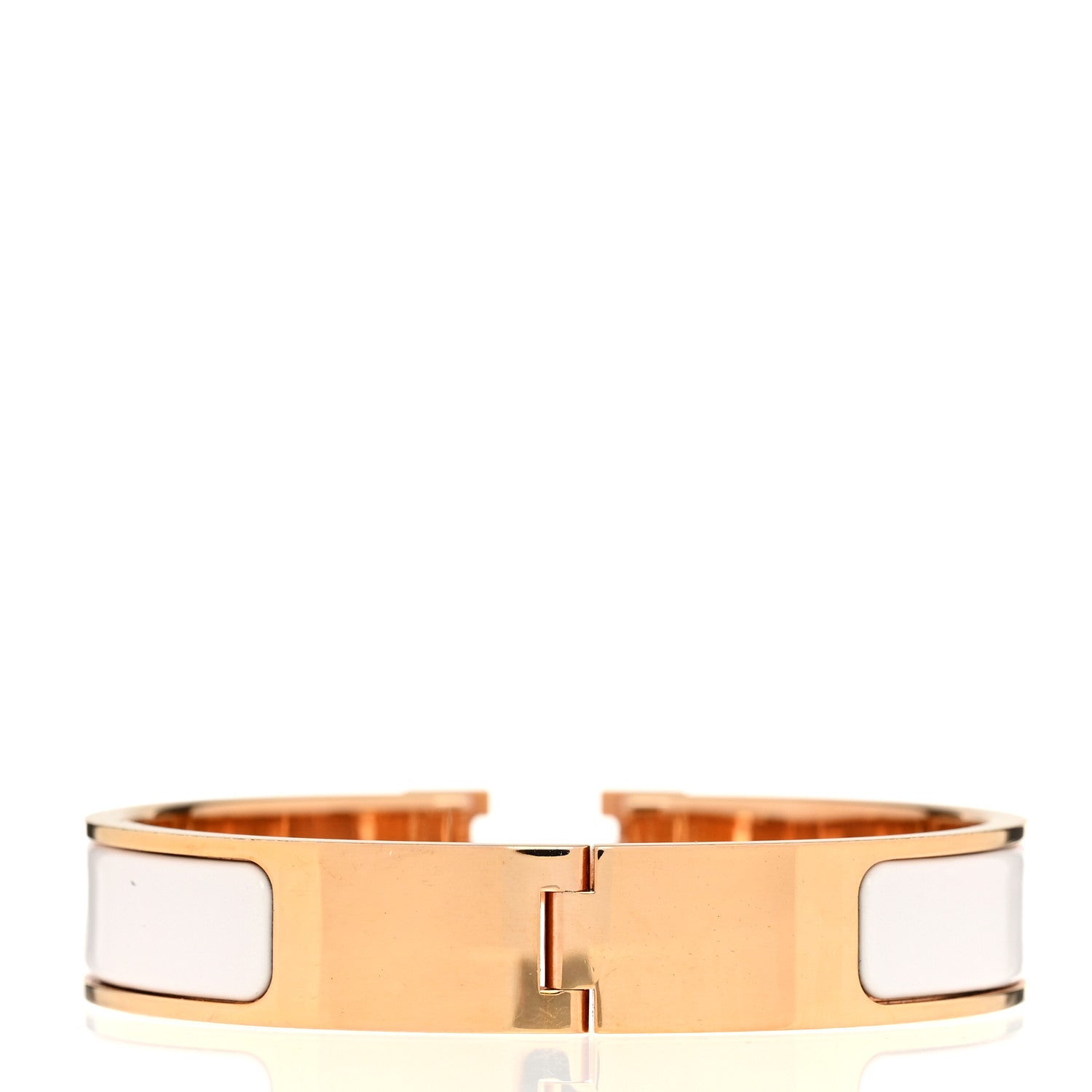 Hermes Enamel Narrow Clic Clac H Bracelet GM White 3 of 5