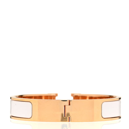 Hermes Enamel Narrow Clic Clac H Bracelet GM White 3 of 5
