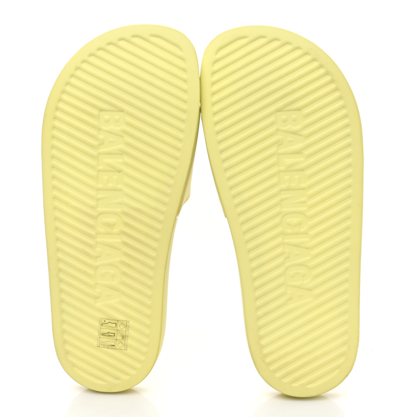 Smooth Rubber Logo Bi-Color Womens Pool Slide Sandals 36 Yellow Black