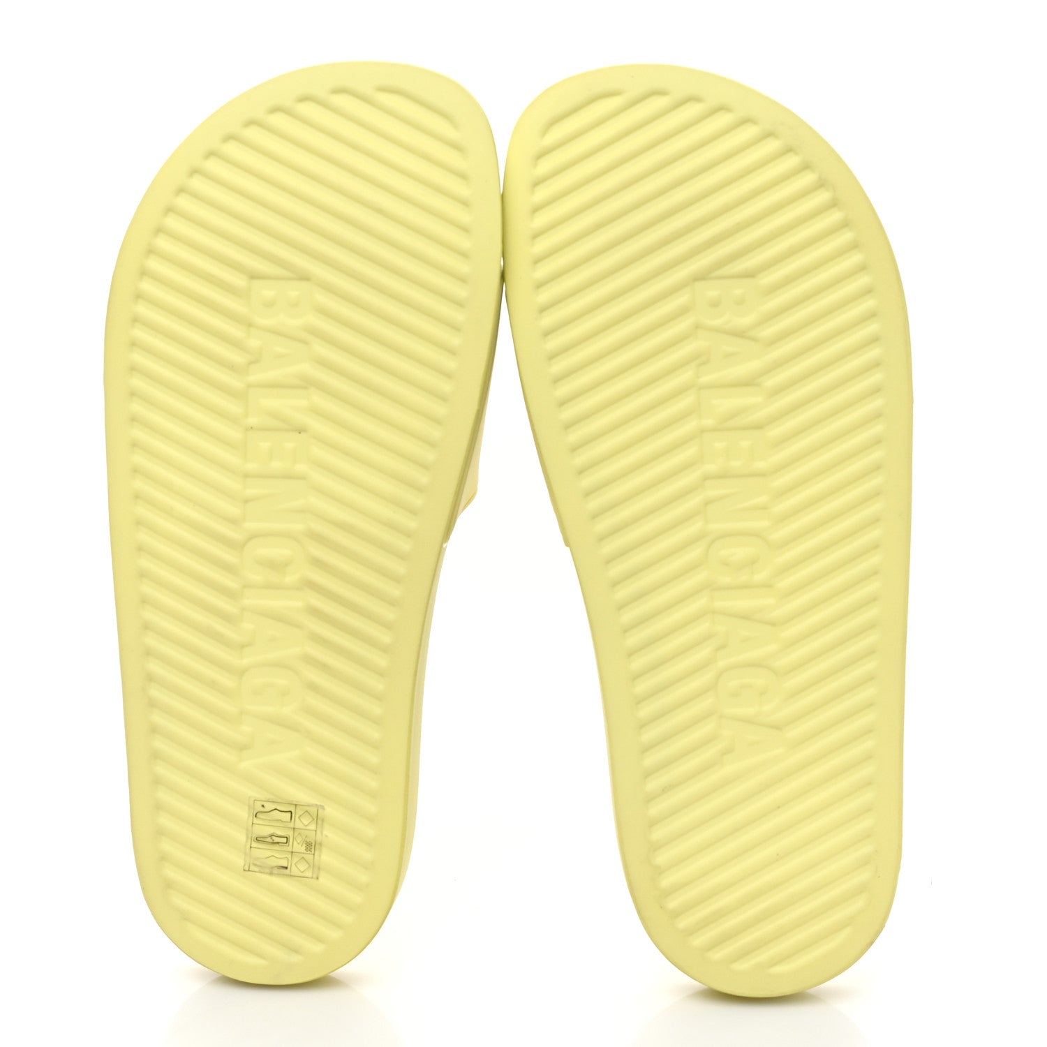 Balenciaga Smooth Rubber Logo Bi-Color Womens Pool Slide Sandals 36 Yellow Black 5 of 10