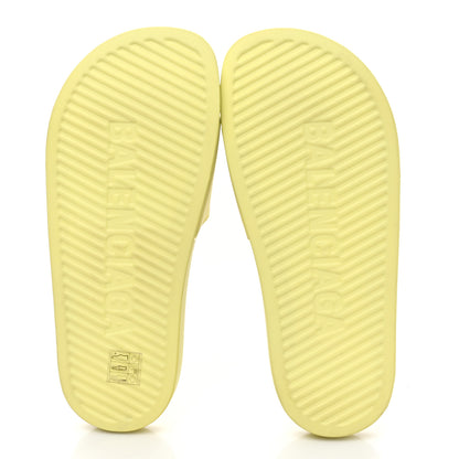 Balenciaga Smooth Rubber Logo Bi-Color Womens Pool Slide Sandals 36 Yellow Black 5 of 10