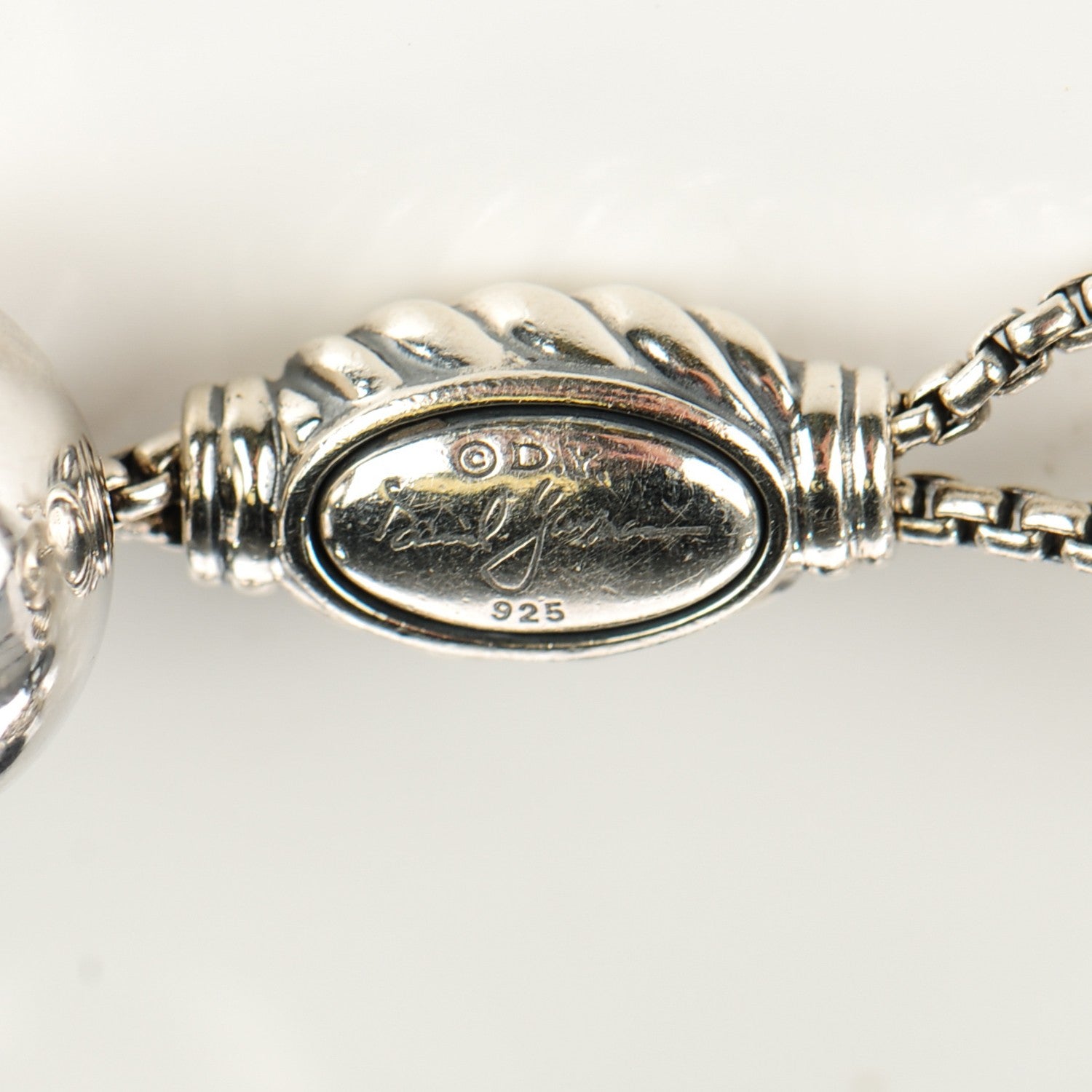 David Yurman Sterling Silver Black Onyx Hematine 14mm Elements Bracelet 3 of 5