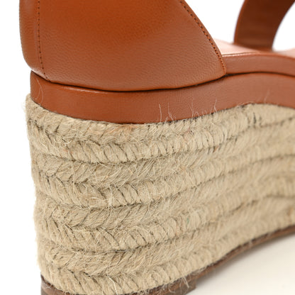 Hermes Goatskin Elda Espadrille Wedge Sandals 38 Marron Glaise 9 of 12