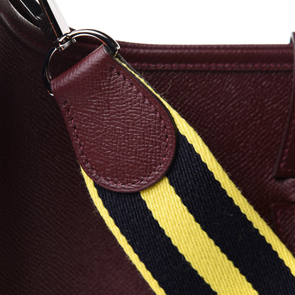 Hermes Epsom Amazone Evelyne III PM Bordeaux Lime 7 of 10