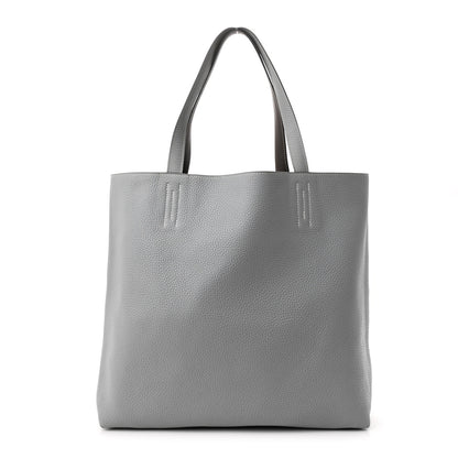 Hermes Taurillon Clemence Evercolor Double Sens 36 Reversible Tote Etain Bleu Glacier 3 of 18
