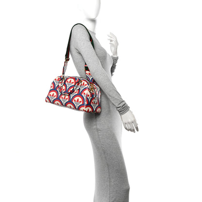 Gucci X ADIDAS Shangai Calfskin Web Trefoil Interlocking G Mini Duffle Bag Red White Blue 2 of 11