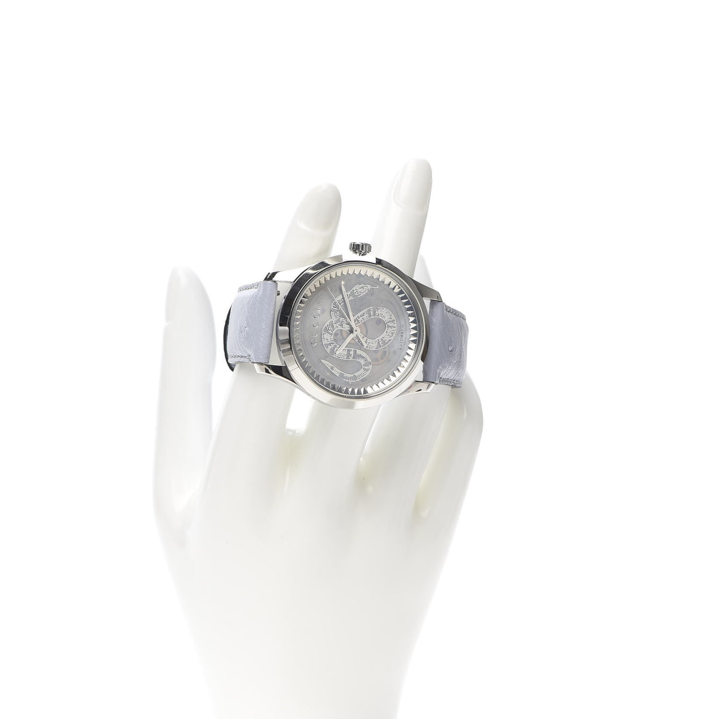 Stainless Steel Ostrich Blue Mother of Pearl 38mm G-Timeless Snake Automatic Watch