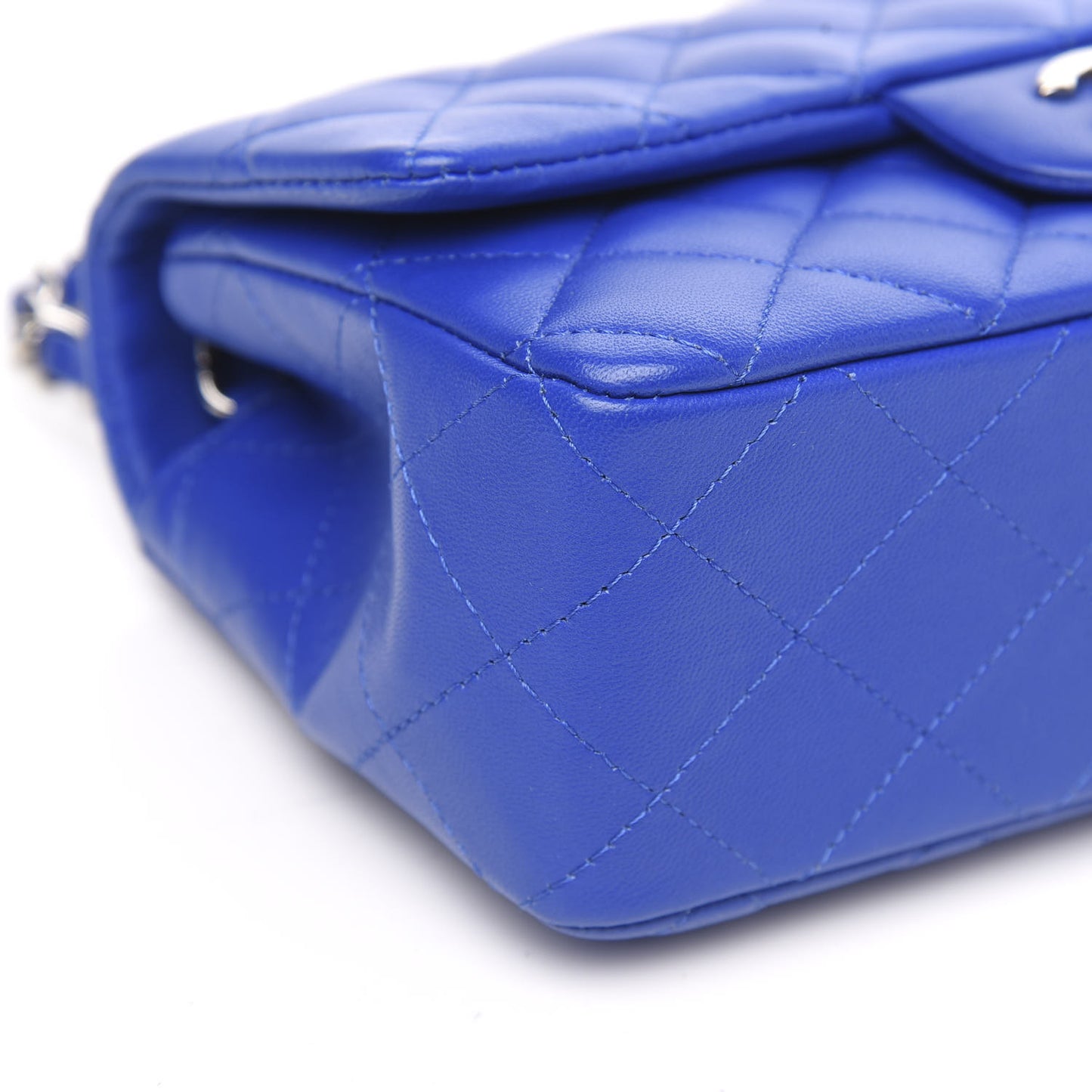 Lambskin Quilted Mini Rectangular Flap Royal Blue