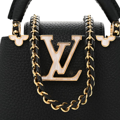 Louis Vuitton Taurillon Embellished Flower Crown Capucines Nano Black 7 of 9