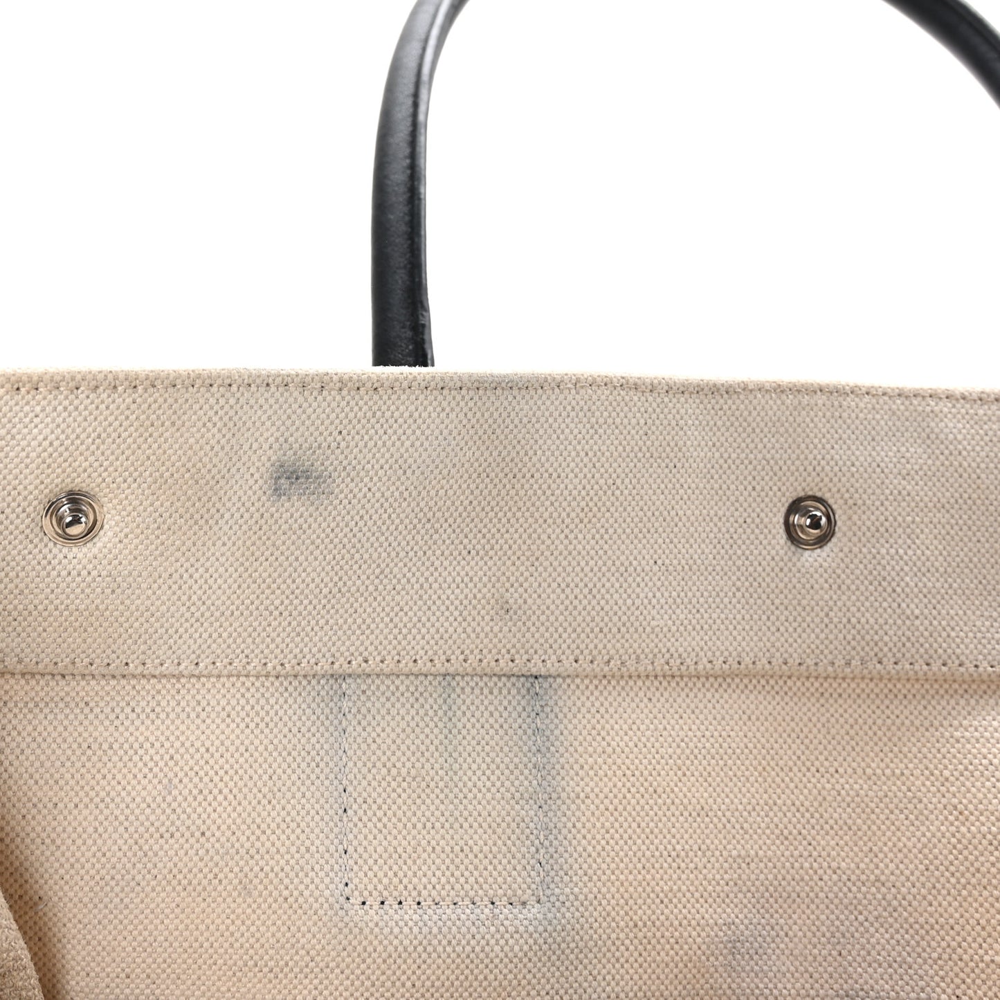 Linen Calfskin Small Rive Gauche Tote Greggio Natural