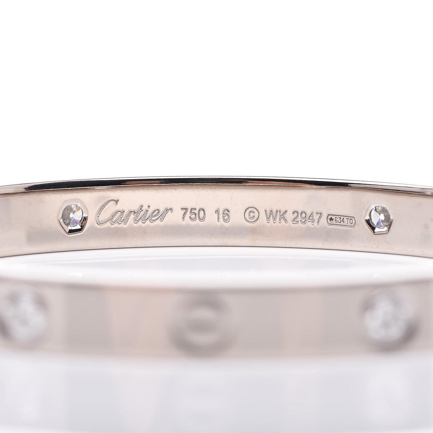 18K White Gold 4 Diamond LOVE Bracelet 16