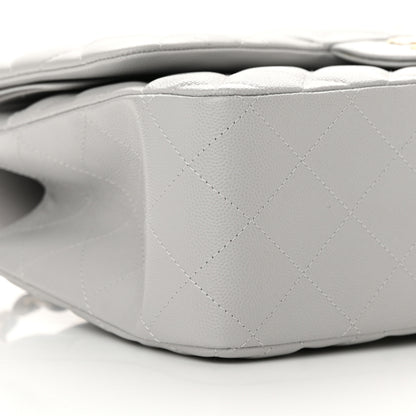 Chanel Caviar Quilted Jumbo Double Flap Grey 9 of 13