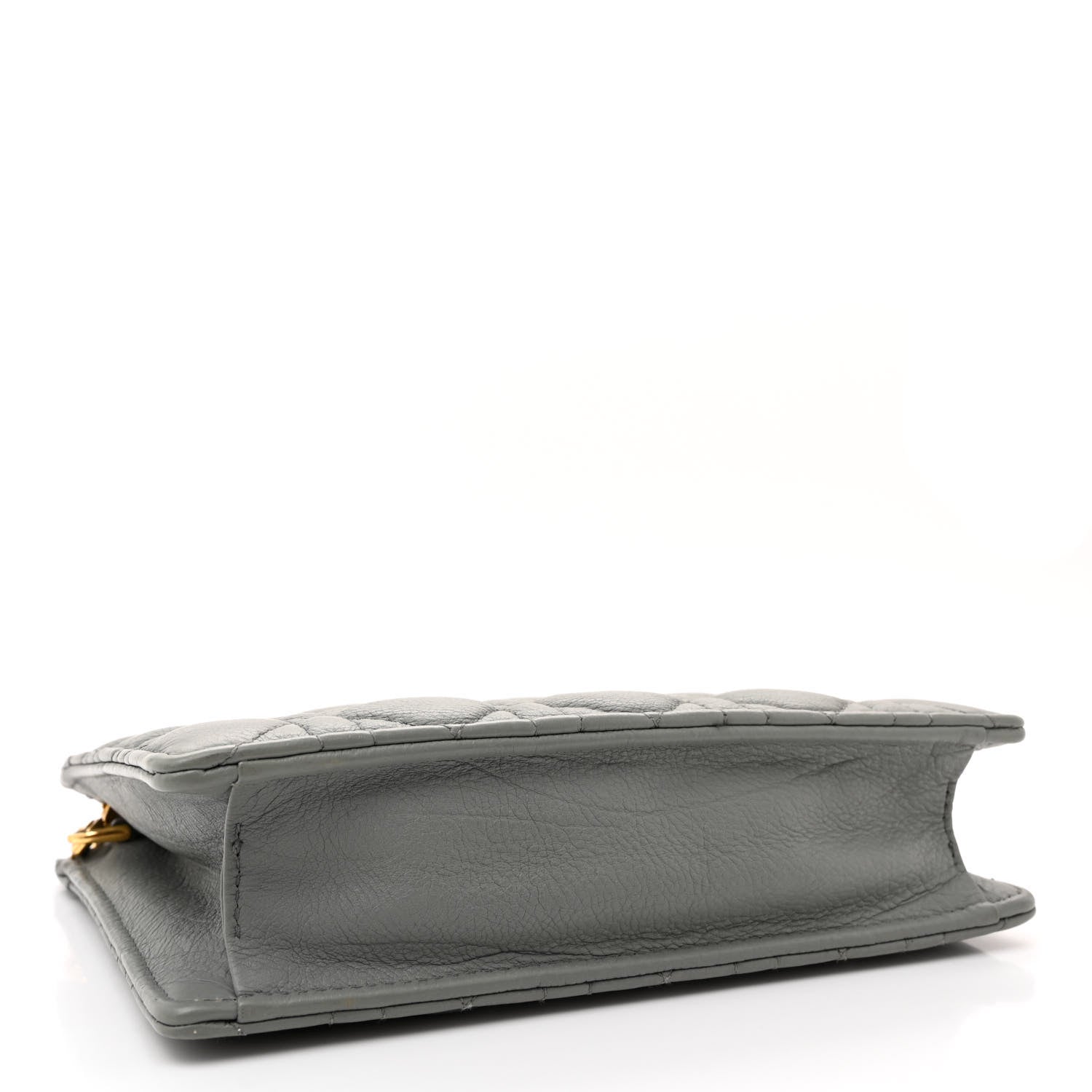 Christian Dior Calfskin Cannage Caro Zipped Pouch With Chain Grey 4 of 10