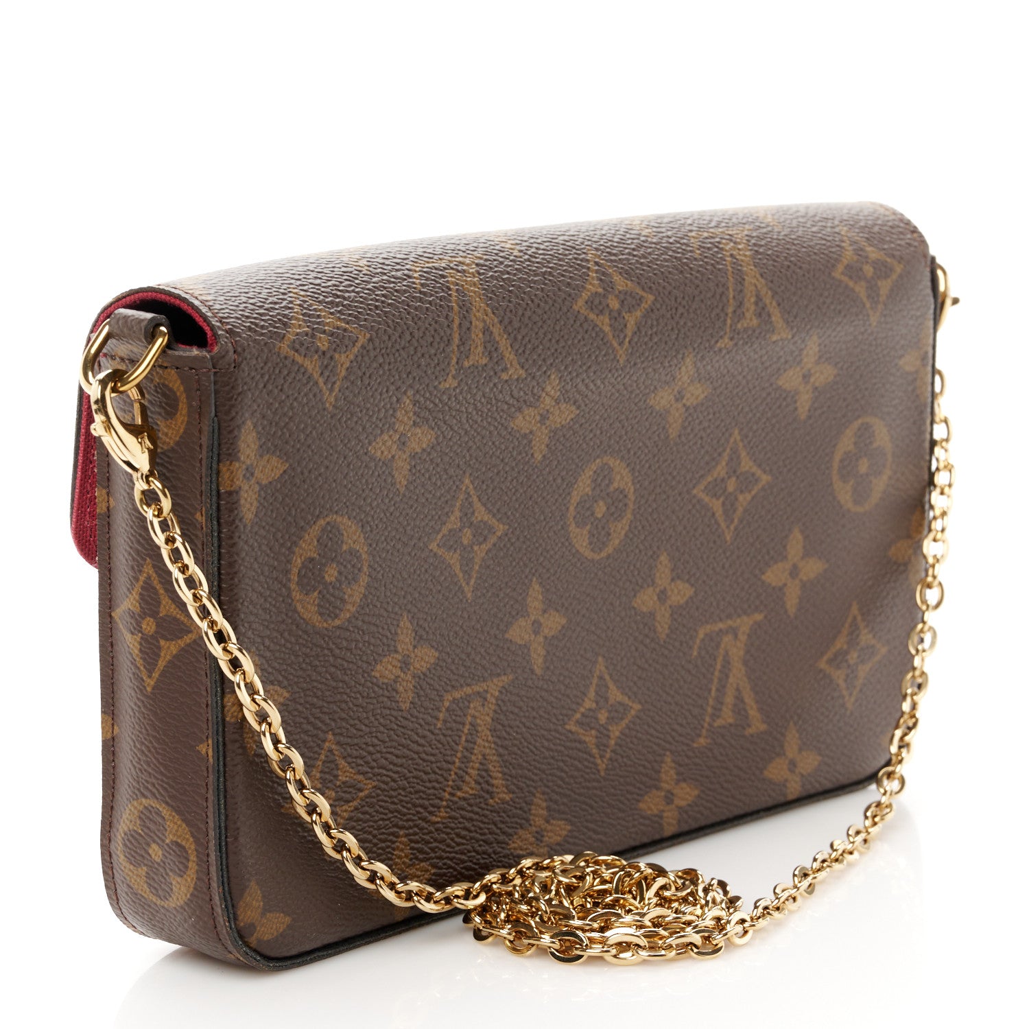 Louis Vuitton Monogram Pochette Felicie Chain Wallet Fuchsia 3 of 11
