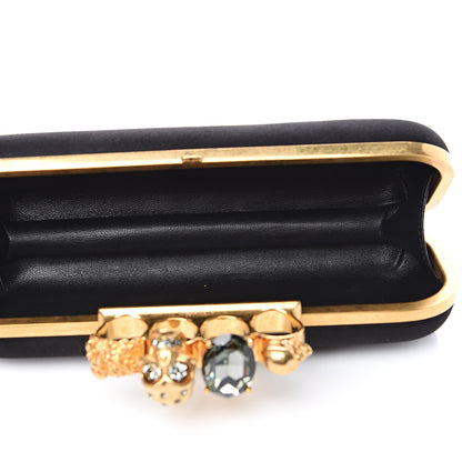 Alexander McQueen Silk Knucklebox Clutch Black 4 of 10