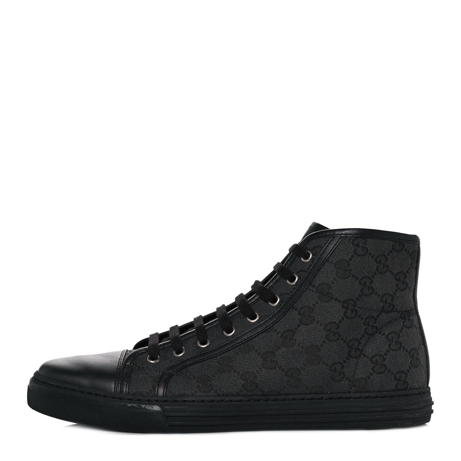 Gucci Monogram Mens High Top Sneakers 10 Black 1 of 9