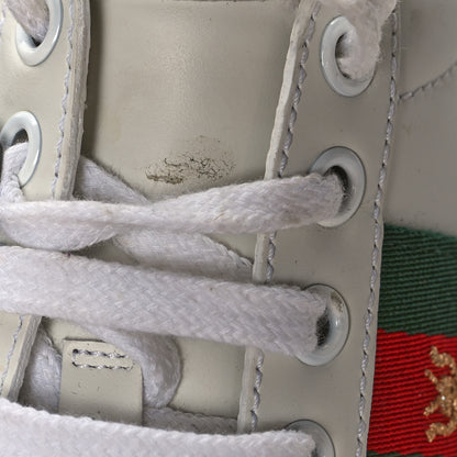 Gucci Calfskin Ayers Bee Embroidered Womens Ace Sneakers 35 White Green 16 of 19
