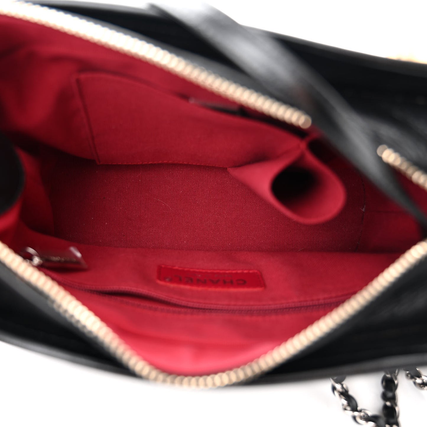 Aged Calfskin Quilted Small Gabrielle Hobo Black