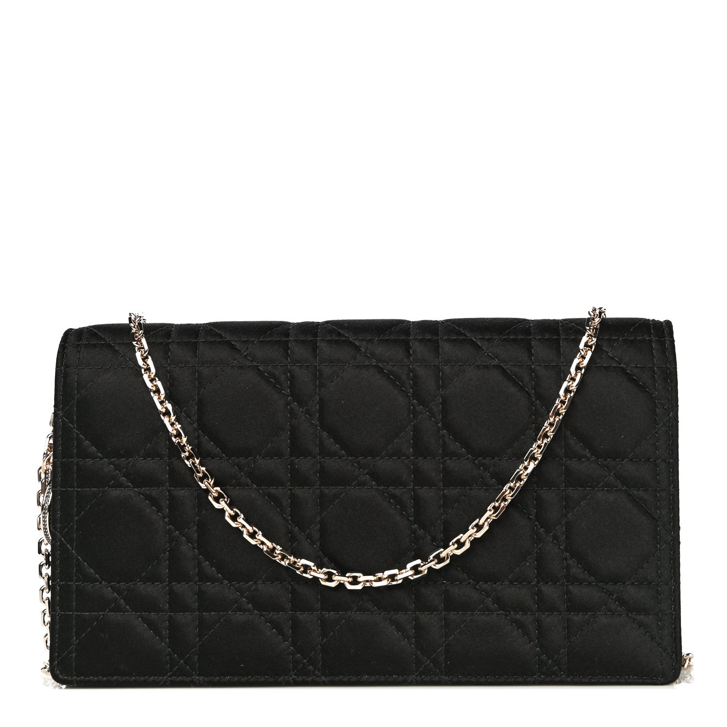 Christian Dior Satin Cannage Lady Dior Clutch Black 1 of 13