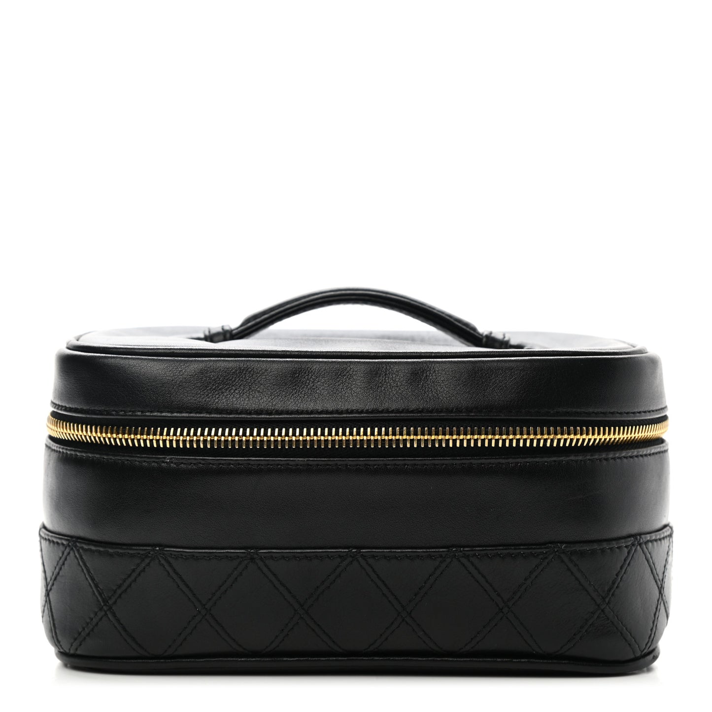 Lambskin Vanity Cosmetic Case Black
